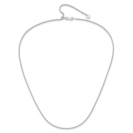 925 White Gold 1.45 mm Polished Chain Necklace alternate angle