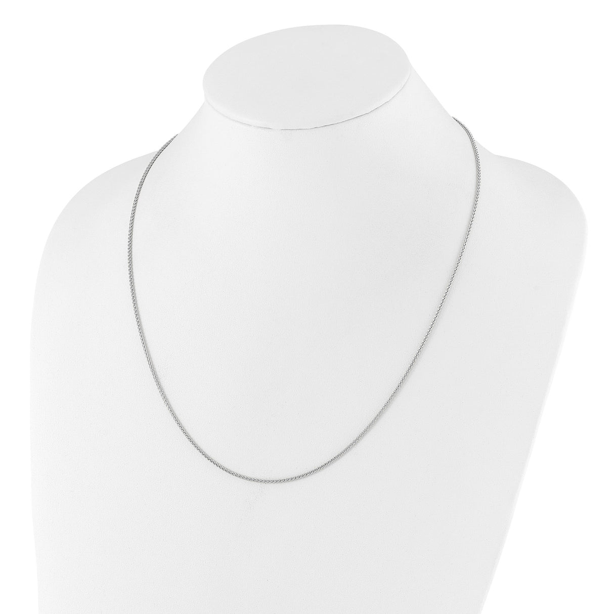 925 White Gold 1.45 mm Polished Chain Necklace detail view