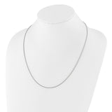925 White Gold 1.45 mm Polished Chain Necklace detail view