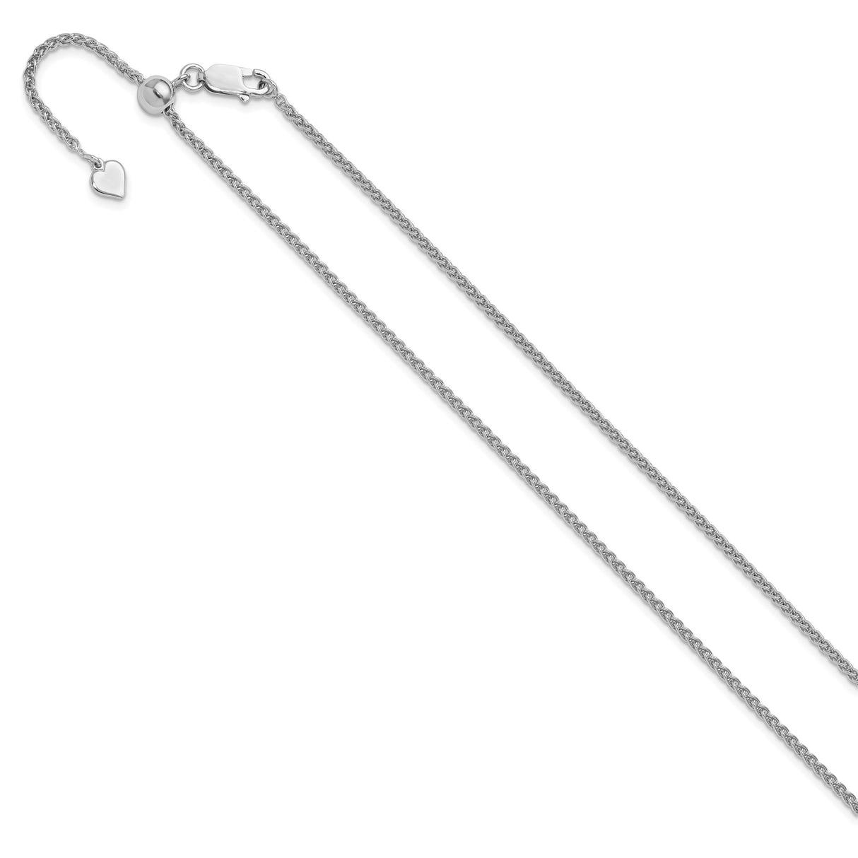 925 White Gold 1.9 mm Polished Chain Necklace