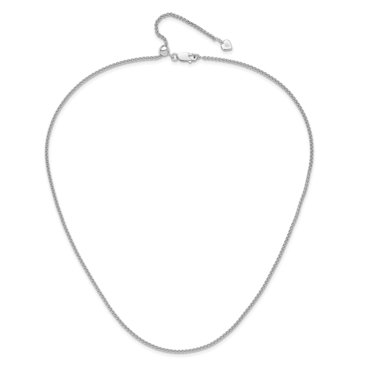 925 White Gold 1.9 mm Polished Chain Necklace alternate angle