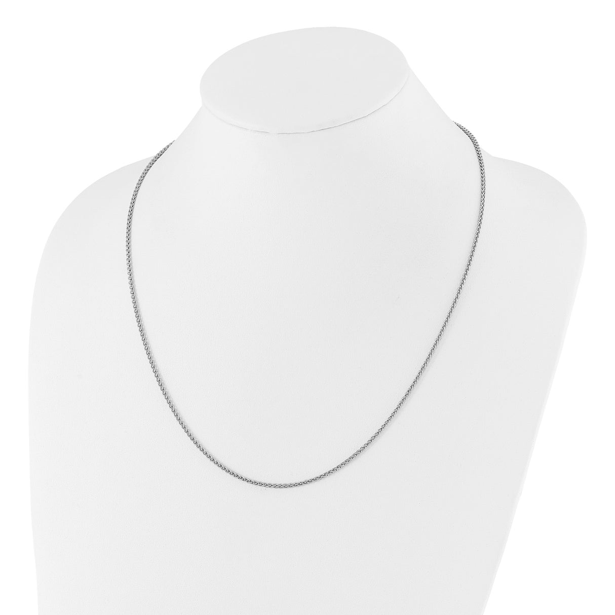 925 White Gold 1.9 mm Polished Chain Necklace detail view