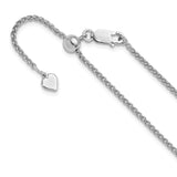 925 White Gold 1.9 mm Polished Chain Necklace detail view