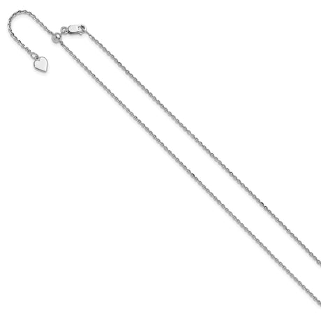 925 White Gold 1.45 mm Polished Chain Necklace