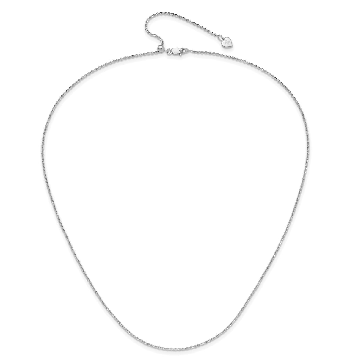 925 White Gold 1.45 mm Polished Chain Necklace alternate angle