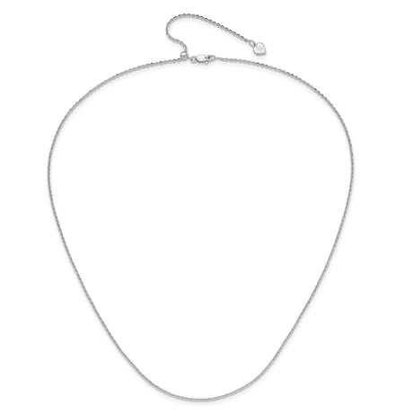 925 White Gold 1.45 mm Polished Chain Necklace alternate angle