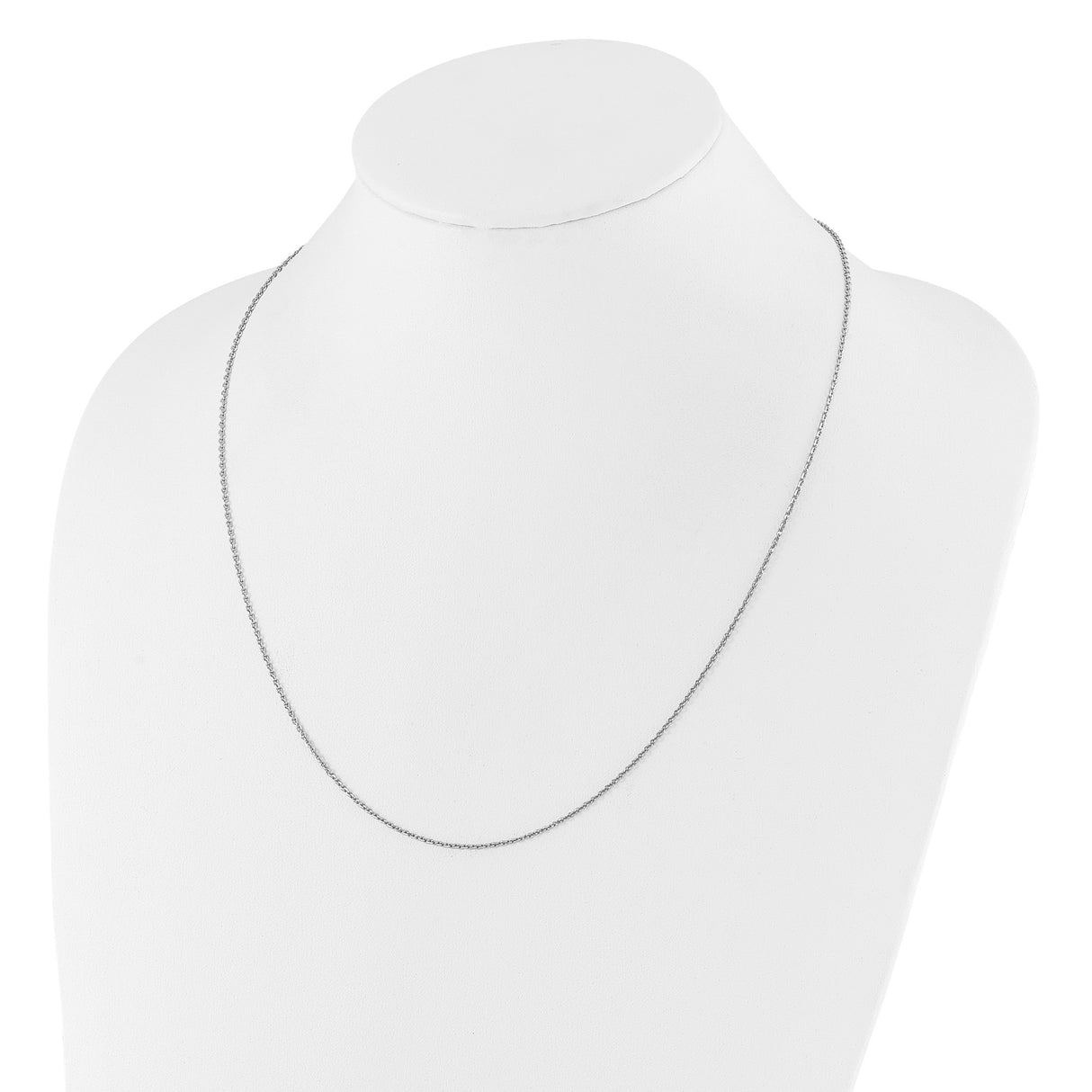 925 White Gold 1.45 mm Polished Chain Necklace detail view