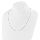 925 White Gold 1.45 mm Polished Chain Necklace detail view