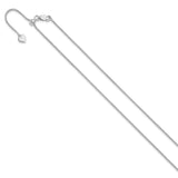 925 White Gold 1.25 mm Box Chain Necklace, Polished
