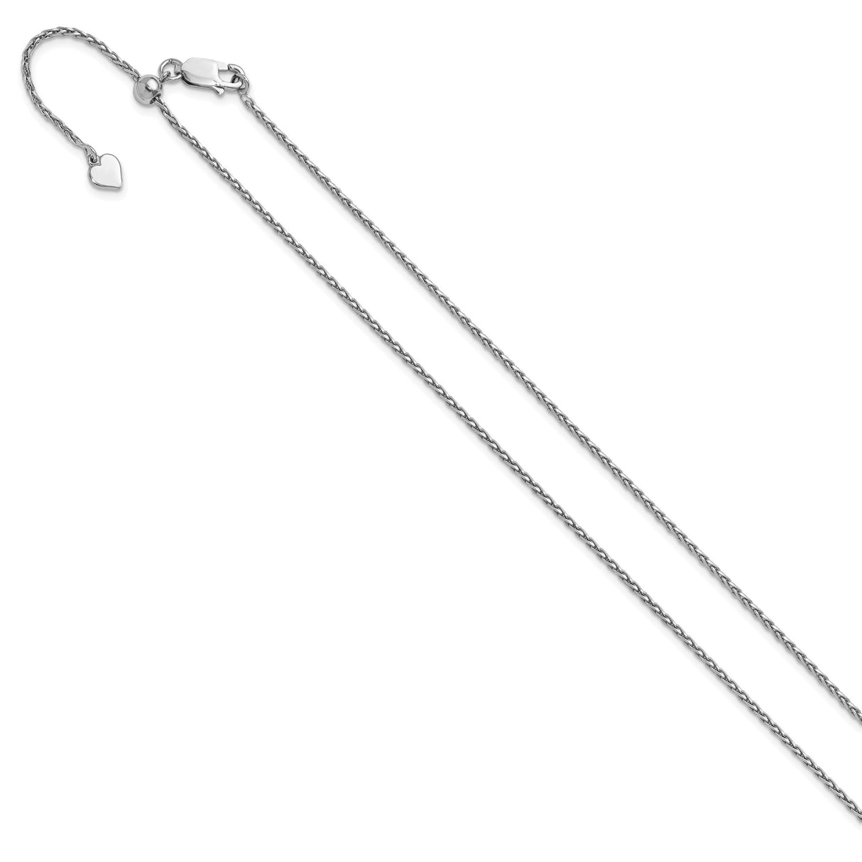 925 White Gold 1.5 mm Polished Chain Necklace