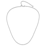 925 White Gold 1.5 mm Box Chain Necklace, Polished alternate angle