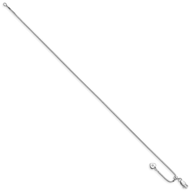 925 White Gold 1.15 mm Box Chain Necklace, Polished
