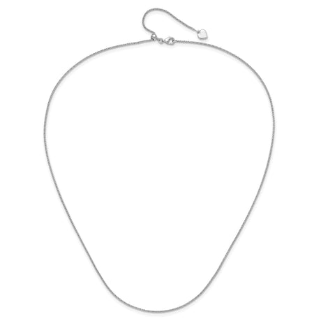 925 White Gold 1.2 mm Polished Chain Necklace alternate angle