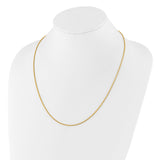 925 Yellow Gold 1.5 mm Polished Chain Necklace detail view