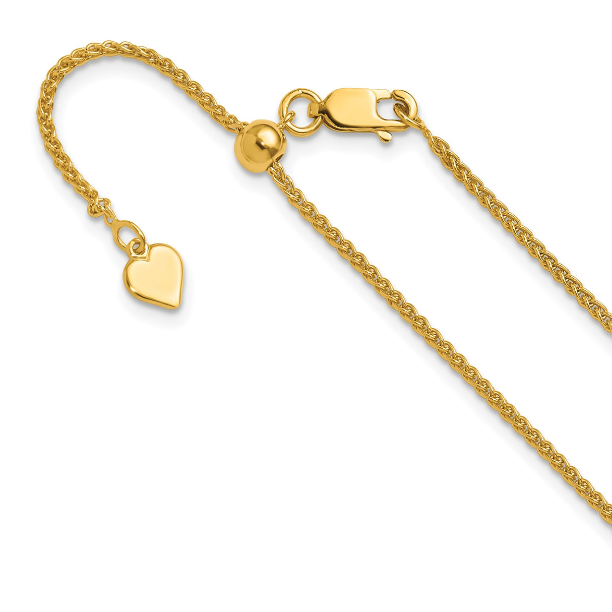 925 Yellow Gold 1.5 mm Polished Chain Necklace detail view