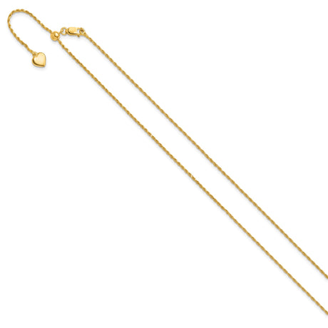 925 Yellow Gold 1.2 mm Rope Chain Necklace, Polished