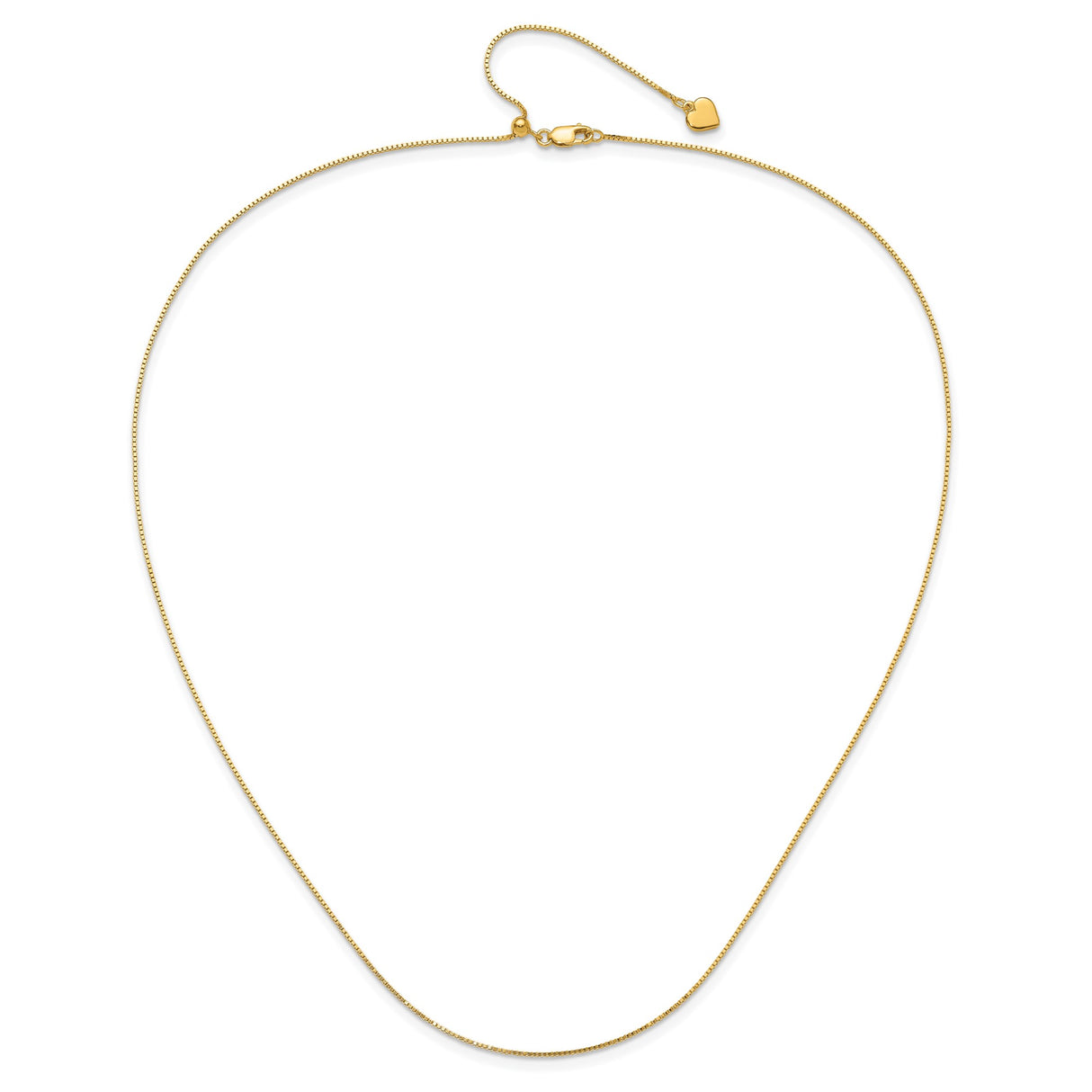 925 Yellow Gold 0.85 mm Box Chain Necklace alternate angle