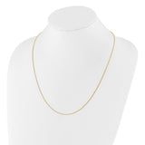 925 Yellow Gold 0.85 mm Box Chain Necklace detail view