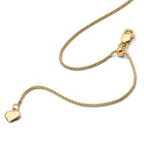925 Yellow Gold 0.85 mm Box Chain Necklace detail view