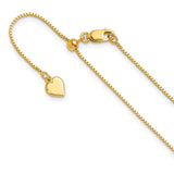 925 Yellow Gold 0.85 mm Box Chain Necklace detail view