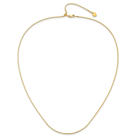 925 Yellow Gold 1.1 mm Box Chain Necklace alternate angle