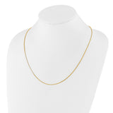 925 Yellow Gold 1.1 mm Box Chain Necklace detail view
