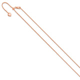 925 Rose Gold 1.2 mm Rope Chain Necklace, Polished