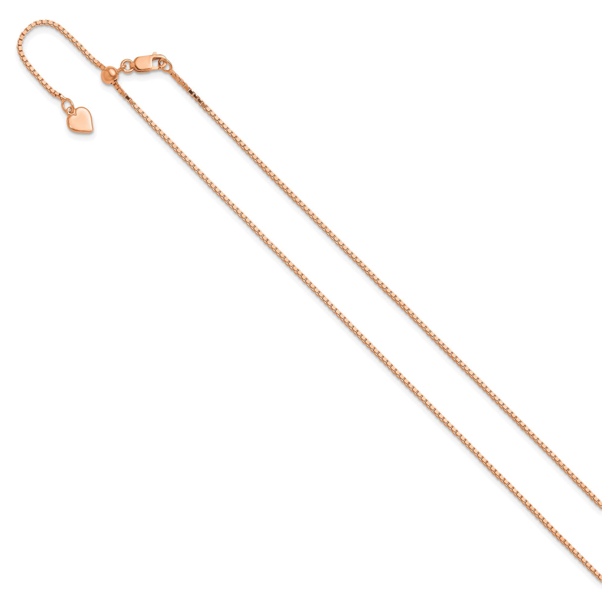 925 Rose Gold 1.1 mm Box Chain Necklace
