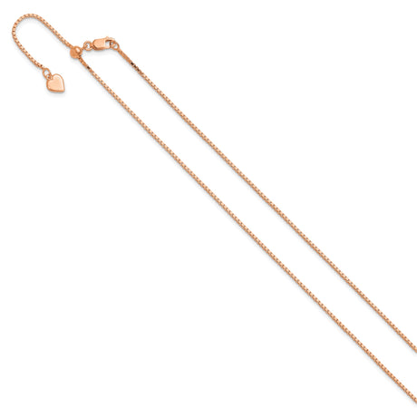 925 Rose Gold 1.1 mm Box Chain Necklace