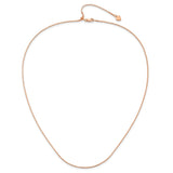 925 Rose Gold 1.1 mm Box Chain Necklace alternate angle