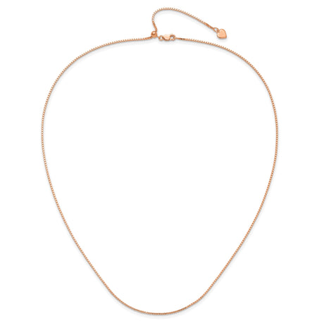 925 Rose Gold 1.1 mm Box Chain Necklace alternate angle