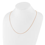 925 Rose Gold 1.1 mm Box Chain Necklace detail view