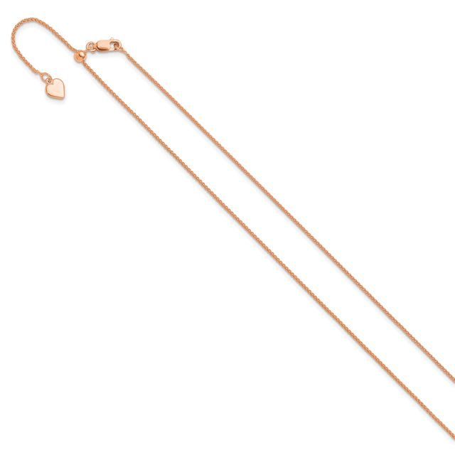 925 Rose Gold 1 mm Polished Chain Necklace
