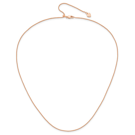 925 Rose Gold 1 mm Polished Chain Necklace alternate angle