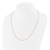 925 Rose Gold 1 mm Polished Chain Necklace detail view