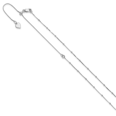 925 White Gold 1.5 mm Box Chain Necklace, Polished