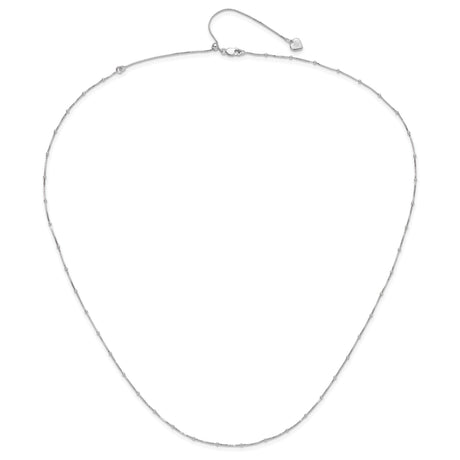 925 White Gold 1.5 mm Box Chain Necklace, Polished alternate angle