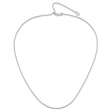 925 White Gold 1.1 mm Polished Chain Necklace alternate angle