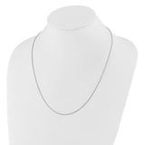 925 White Gold 1.1 mm Polished Chain Necklace detail view