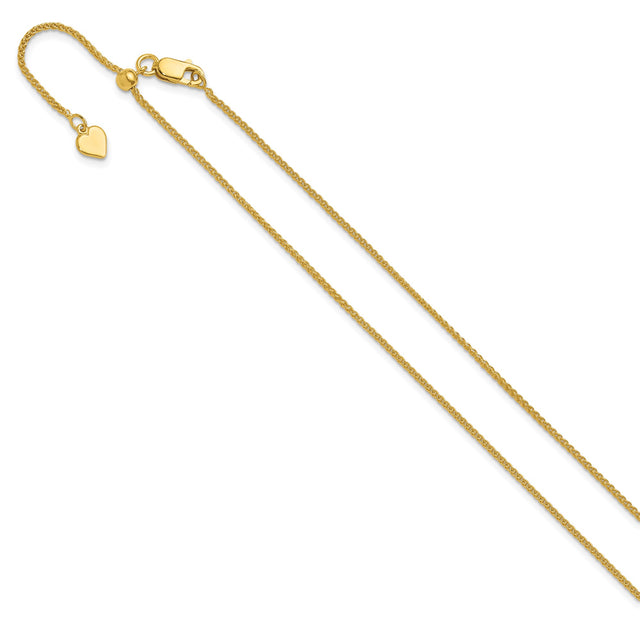 925 Yellow Gold 1.3 mm Polished Chain Necklace