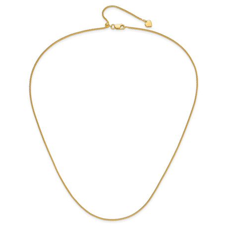 925 Yellow Gold 1.3 mm Polished Chain Necklace alternate angle