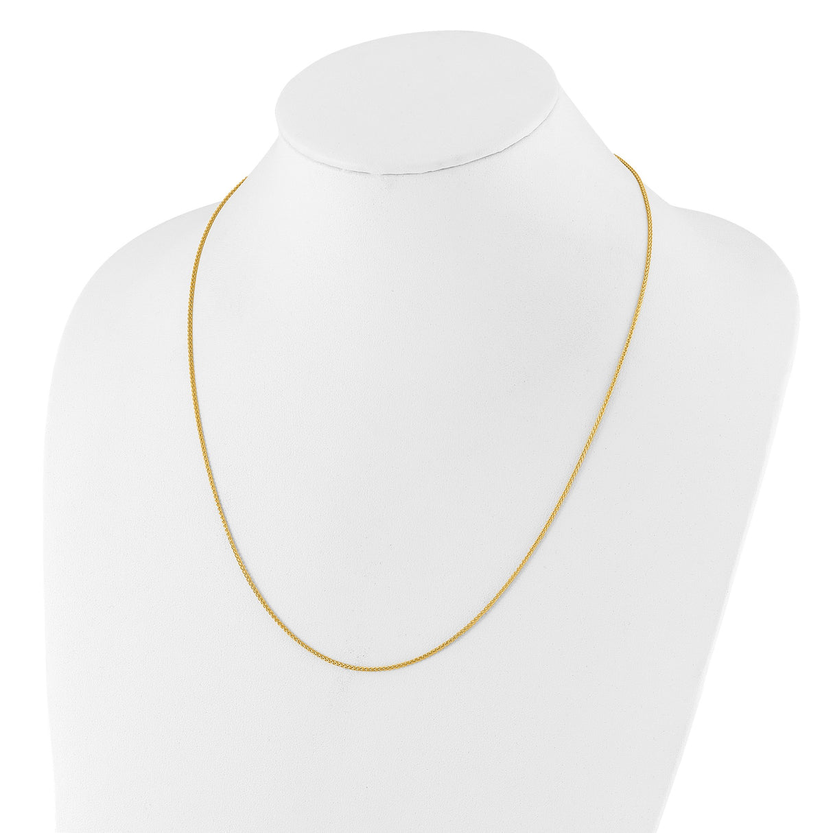 925 Yellow Gold 1.3 mm Polished Chain Necklace detail view