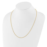 925 Yellow Gold 1.3 mm Polished Chain Necklace detail view