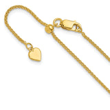 925 Yellow Gold 1.3 mm Polished Chain Necklace detail view
