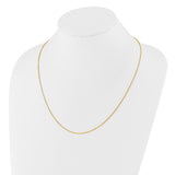 925 Yellow Gold 0.95 mm Box Chain Necklace detail view