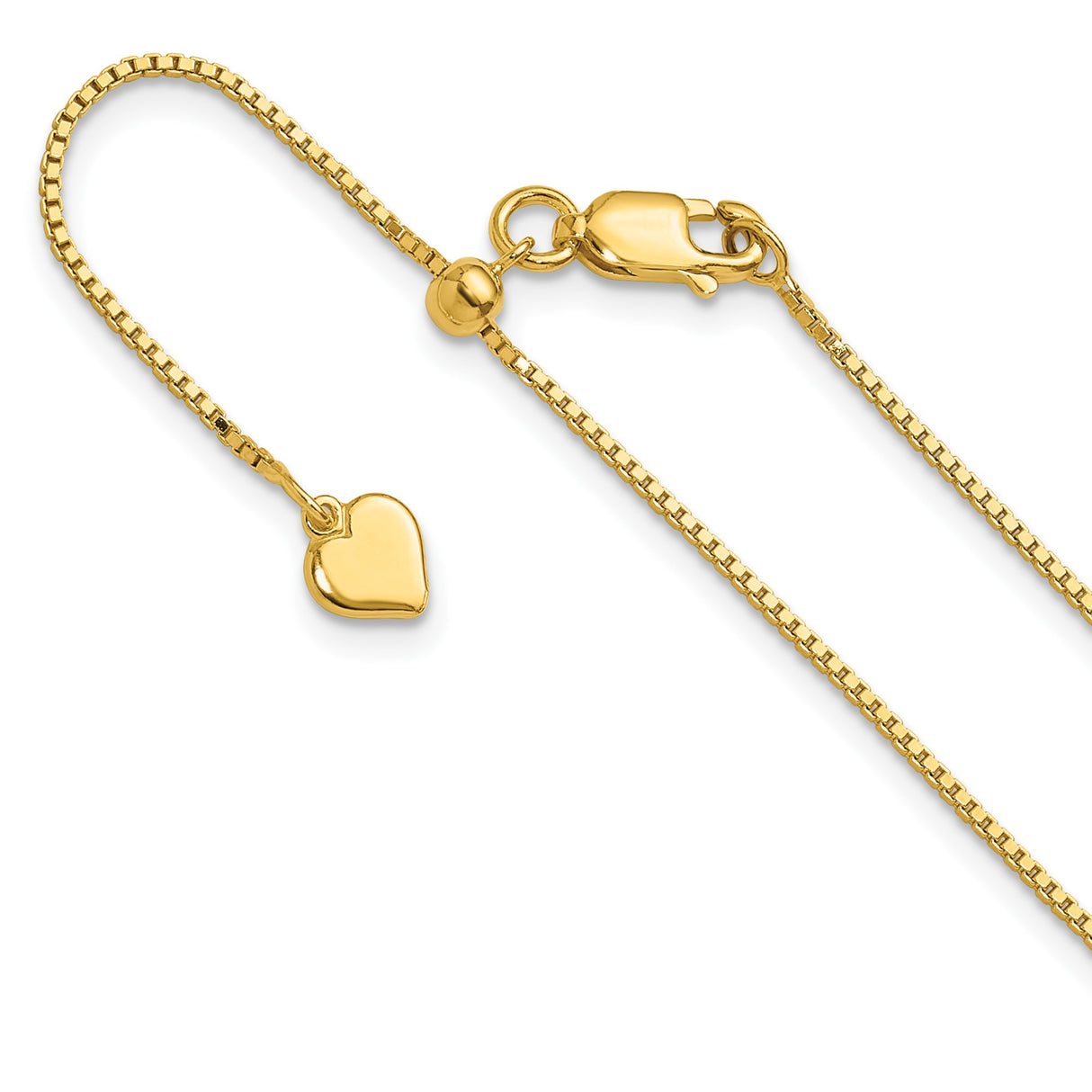 925 Yellow Gold 0.95 mm Box Chain Necklace detail view