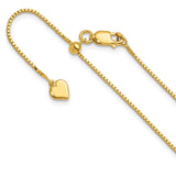 925 Yellow Gold 0.95 mm Box Chain Necklace detail view
