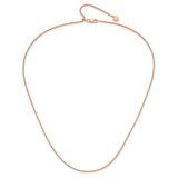 925 Rose Gold 1.3 mm Polished Chain Necklace alternate angle