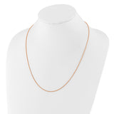 925 Rose Gold 1.3 mm Polished Chain Necklace detail view
