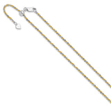925 White Gold 2 mm Polished Chain Necklace